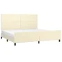 Estructura de cama con cabecero cuero sintético crema 200x200cm de , Camas y somieres - Ref: Foro24-3125471, Precio: 226,88 €...