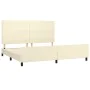 Estructura de cama con cabecero cuero sintético crema 200x200cm de , Camas y somieres - Ref: Foro24-3125471, Precio: 226,88 €...