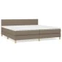 Box spring bed with taupe gray fabric mattress 200x200 cm by , Beds and slatted bases - Ref: Foro24-3140805, Price: 613,20 €,...