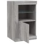 Bedside tables LED lights 2 pcs Sonoma gray engineered wood by , Lockers and storage cabinets - Ref: Foro24-836641, Price: 10...