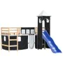 Children's loft bed with black white pine wood tower 80x200 cm by , Beds and slatted bases - Ref: Foro24-3207063, Price: 265,...