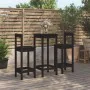 3-piece bar set solid black pine wood by , Furniture sets for kitchens and dining rooms - Ref: Foro24-3188136, Price: 185,44 ...