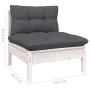 Garden furniture 4 pieces with white pine wood cushions by , Garden sets - Ref: Foro24-3096299, Price: 325,60 €, Discount: %