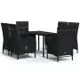 7-piece garden dining set with black cushions by , Garden sets - Ref: Foro24-3099356, Price: 1,00 €, Discount: %