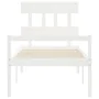 Bed for seniors with white solid wood headboard by , Beds and slatted bases - Ref: Foro24-3195382, Price: 132,48 €, Discount: %