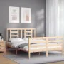 Bed frame with solid wood headboard 140x190 cm by , Beds and slatted bases - Ref: Foro24-3194681, Price: 118,87 €, Discount: %