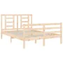 Bed frame with solid wood headboard 140x190 cm by , Beds and slatted bases - Ref: Foro24-3194681, Price: 118,87 €, Discount: %