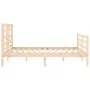 Bed frame with solid wood headboard 140x190 cm by , Beds and slatted bases - Ref: Foro24-3194681, Price: 118,87 €, Discount: %