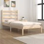 Solid pine wood bed frame 75x190 cm by , Beds and slatted bases - Ref: Foro24-3103608, Price: 77,11 €, Discount: %