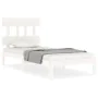 Single bed frame with white solid wood headboard by , Beds and slatted bases - Ref: Foro24-3193557, Price: 108,55 €, Discount: %