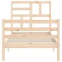 Single bed frame with solid wood headboard by , Beds and slatted bases - Ref: Foro24-3194856, Price: 98,94 €, Discount: %