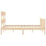 Double bed frame with solid wood headboard by , Beds and slatted bases - Ref: Foro24-3193246, Price: 148,24 €, Discount: %