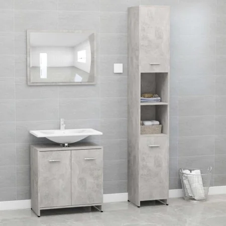 3-piece bathroom furniture set in gray concrete engineered wood by , Bathroom furniture - Ref: Foro24-3056920, Price: 155,69 ...