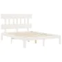 White solid wood bed frame with headboard 140x190 cm by , Beds and slatted bases - Ref: Foro24-3193577, Price: 135,02 €, Disc...