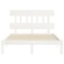 White solid wood bed frame with headboard 140x190 cm by , Beds and slatted bases - Ref: Foro24-3193577, Price: 135,02 €, Disc...