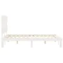 White solid wood bed frame with headboard 140x190 cm by , Beds and slatted bases - Ref: Foro24-3193577, Price: 135,02 €, Disc...