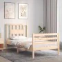 Single bed frame with solid wood headboard by , Beds and slatted bases - Ref: Foro24-3194531, Price: 92,30 €, Discount: %