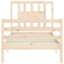 Single bed frame with solid wood headboard by , Beds and slatted bases - Ref: Foro24-3194531, Price: 92,30 €, Discount: %