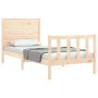 Single bed frame with solid wood headboard by , Beds and slatted bases - Ref: Foro24-3193166, Price: 112,36 €, Discount: %