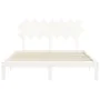 White solid wood bed frame with headboard 140x200 cm by , Beds and slatted bases - Ref: Foro24-3193727, Price: 140,34 €, Disc...