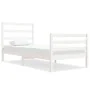 Solid white pine wood bed frame 75x190 cm by , Beds and slatted bases - Ref: Foro24-3104959, Price: 96,28 €, Discount: %