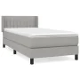 Box spring bed with light gray fabric mattress 90x190 cm by , Beds and slatted bases - Ref: Foro24-3129833, Price: 318,36 €, ...