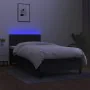 Boxspringbettmatratze und LED-Leuchten aus schwarzem Stoff 90x190 cm von , Betten und Lattenroste - Ref: Foro24-3133279, Prei...