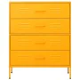 Mustard yellow steel drawer cabinet 80x35x101.5 cm by , Drawers - Ref: Foro24-336200, Price: 243,72 €, Discount: %