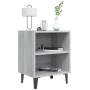 Bedside table with Sonoma gray metal legs 40x30x50 cm by vidaXL, Nightstands - Ref: Foro24-813106, Price: 31,42 €, Discount: %