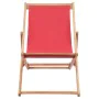 Folding beach chair with fabric seat and red wooden frame by vidaXL, Garden chairs - Ref: Foro24-43999, Price: 47,84 €, Disco...