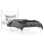 Metal bed frame with white headboard 100x190 cm by , Beds and slatted bases - Ref: Foro24-374382, Price: 66,80 €, Discount: %