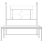 Metal bed frame with white headboard 100x190 cm by , Beds and slatted bases - Ref: Foro24-374382, Price: 66,80 €, Discount: %