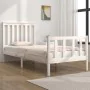 Solid white pine wood bed frame 75x190 cm by , Beds and slatted bases - Ref: Foro24-3103869, Price: 115,10 €, Discount: %