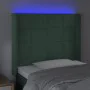 Dark green velvet LED headboard 103x16x118/128 cm by , Headboards and footboards - Ref: Foro24-3124093, Price: 91,02 €, Disco...