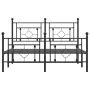 Black metal headboard and footboard bed frame 140x200 cm by , Beds and slatted bases - Ref: Foro24-374358, Price: 114,89 €, D...