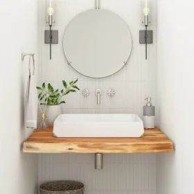 Square bathroom countertop solid acacia wood 60x60x2.5 cm by , Countertops - Ref: Foro24-370258, Price: 56,27 €, Discount: %