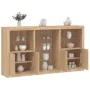 Sideboard with Sonoma oak LED lights 181.5x37x100 cm by , Sideboards - Ref: Foro24-3209179, Price: 229,26 €, Discount: %