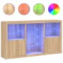 Sideboard with Sonoma oak LED lights 181.5x37x100 cm by , Sideboards - Ref: Foro24-3209179, Price: 229,26 €, Discount: %