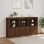 Sideboard with LED lights brown oak 181.5x37x100 cm by , Sideboards - Ref: Foro24-3209155, Price: 266,72 €, Discount: %