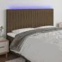 Headboard with LED lights dark brown fabric 160x5x118/128 cm by , Headboards and footboards - Ref: Foro24-3122671, Price: 120...