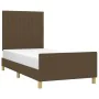 Dark brown fabric bed frame with headboard 80x200 cm by , Beds and slatted bases - Ref: Foro24-3125174, Price: 154,80 €, Disc...