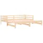 Trundle sofa bed solid pine wood 90x200 cm by , Beds and slatted bases - Ref: Foro24-840141, Price: 147,70 €, Discount: %