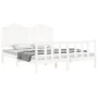 Double bed frame with white solid wood headboard by , Beds and slatted bases - Ref: Foro24-3192302, Price: 173,61 €, Discount: %