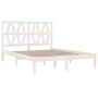 Solid white pine wood bed frame 120x190 cm by , Beds and slatted bases - Ref: Foro24-3103969, Price: 132,20 €, Discount: %