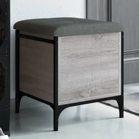 Sonoma gray engineered wood storage bench 42x42x45 cm by , Benches for halls and storage - Ref: Foro24-835135, Price: 49,60 €...