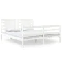 Solid white pine wood bed frame 150x200 cm by , Beds and slatted bases - Ref: Foro24-3104289, Price: 159,79 €, Discount: %