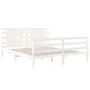 Solid white pine wood bed frame 150x200 cm by , Beds and slatted bases - Ref: Foro24-3104289, Price: 159,79 €, Discount: %