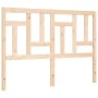 Double bed frame with solid wood headboard by , Beds and slatted bases - Ref: Foro24-3193116, Price: 146,69 €, Discount: %