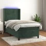 Box spring bed with mattress and LED dark green velvet 90x190 cm by , Beds and slatted bases - Ref: Foro24-3139658, Price: 36...