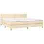 Box spring bed with mattress and LED cream fabric 200x200 cm by , Beds and slatted bases - Ref: Foro24-3133666, Price: 602,14...